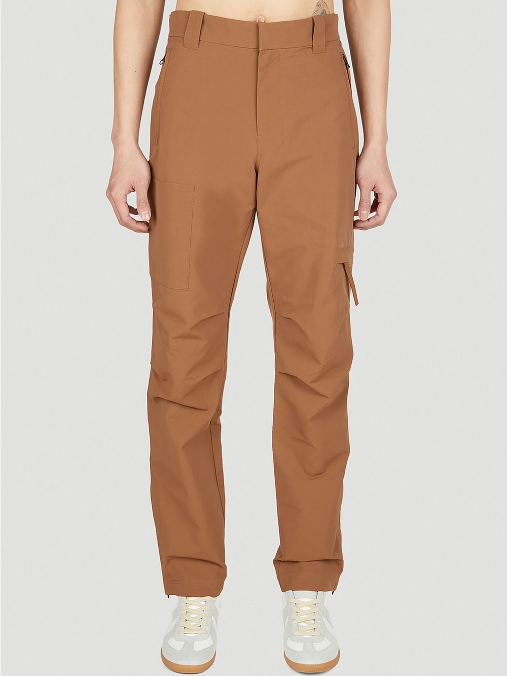 Men's Helmut Lang Brown Cargo Pants with Utility Pockets